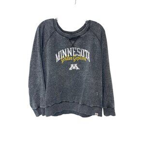 Minnesota Golden Gophers Womens Crewneck Sweatshirt L Gray Distressed Look